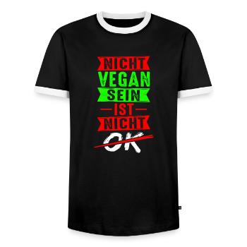 Vegan Kein Fleisch Gemüse Veganer Lebensstil Vegan - Männer Kontrast-T-Shirt - Schwarz/Weiß - Vorne - AI Model Female 172 light (172cm) & AI Model Male 178 light (178cm)