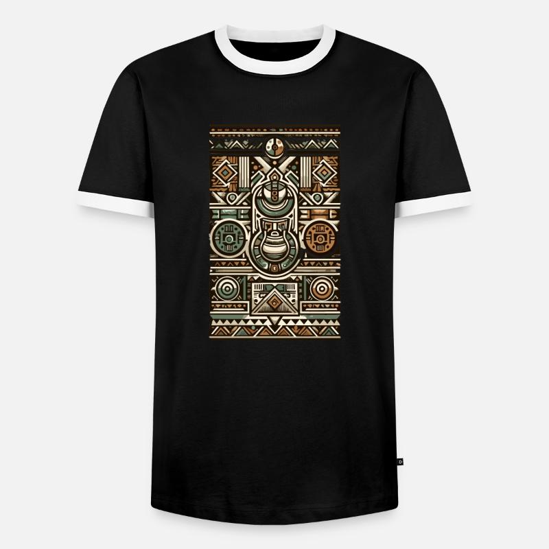 Traditional Ayahuasca Ceremony Patterns - Männer Kontrast-T-Shirt - Schwarz/Weiß