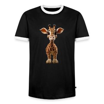 Lustige Baby Giraffe - Männer Kontrast-T-Shirt - Schwarz/Weiß - Vorne - AI Model Female 172 light (172cm) & AI Model Male 178 light (178cm)
