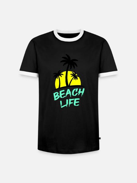 beach life - Männer Kontrast-T-Shirt - Schwarz/Weiß