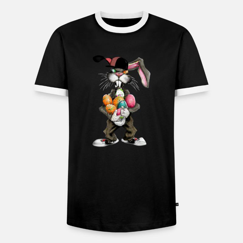 Easter Hase_02 - Men's Ringer Shirt - black/white