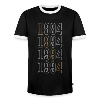 1994 Geburtstagsdesign - 30 Jahre - Männer Kontrast-T-Shirt - Schwarz/Weiß - Vorne - AI Model Female 172 light (172cm) & AI Model Male 178 light (178cm)