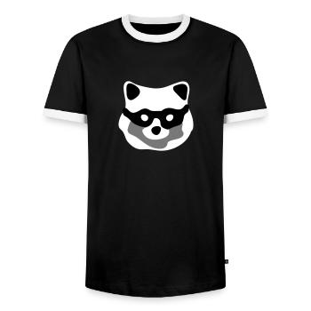 rogue racoon - T-shirt contrasté Homme - noir/blanc - Devant - AI Model Female 172 light (172cm) & AI Model Male 178 light (178cm)