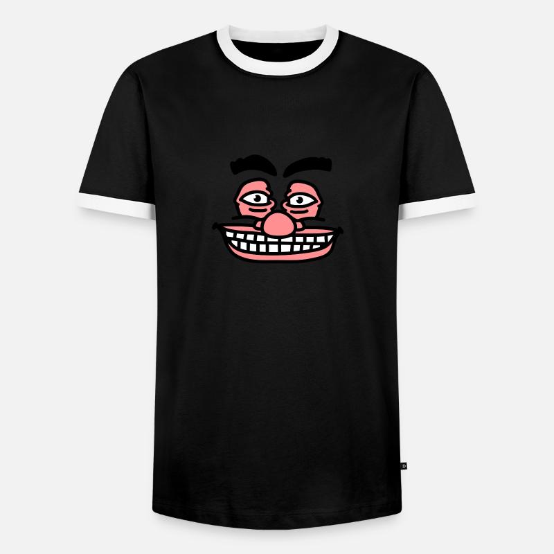 scary_face - Men's Ringer Shirt - black/white