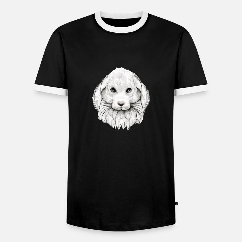 Rabbit in Comic Style - Men's Ringer Shirt - black/white