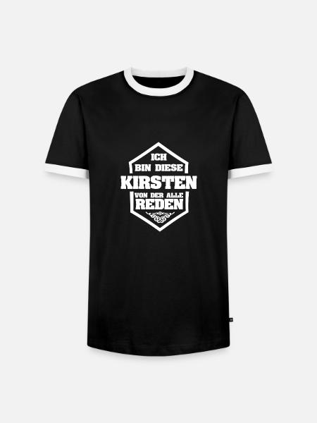 Kirsten als Rufname - Männer Kontrast-T-Shirt - Schwarz/Weiß