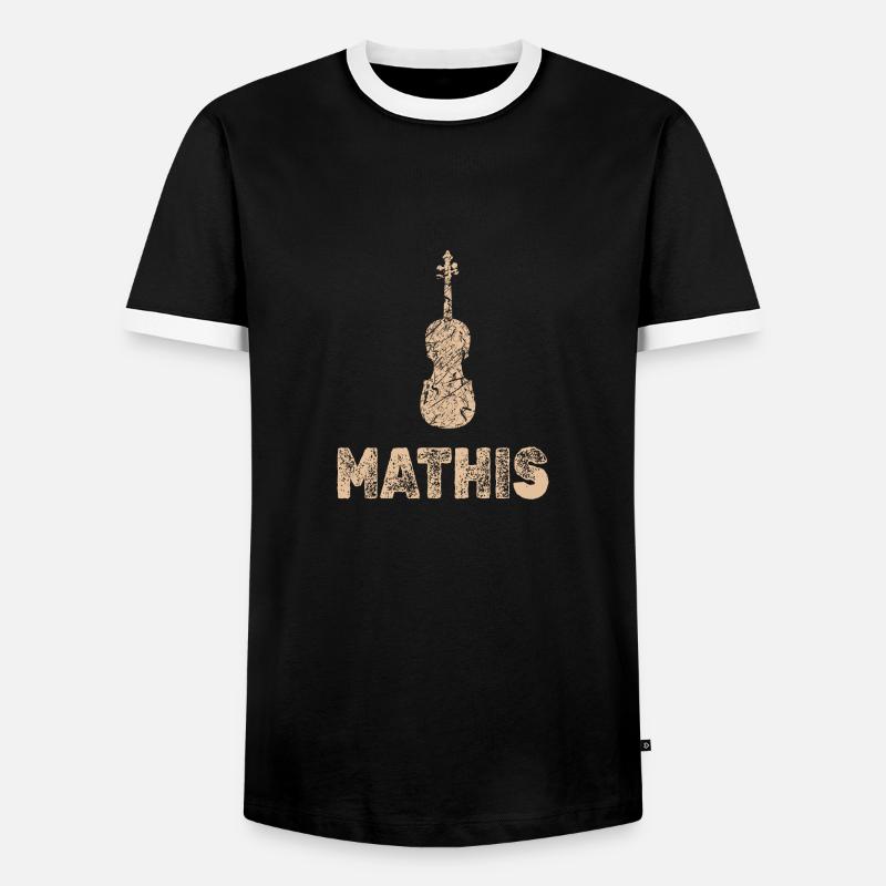 Mathis als Bratsche - Männer Kontrast-T-Shirt - Schwarz/Weiß