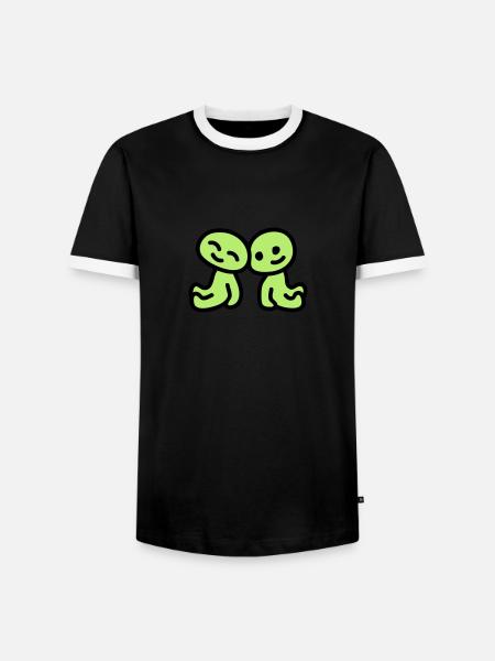 Freundschaft - verliebt - Männer Kontrast-T-Shirt - Schwarz/Weiß