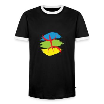 Z Imazighen - Men's Ringer Shirt - black/white - Front - AI Model Female 172 light (172cm) & AI Model Male 178 light (178cm)