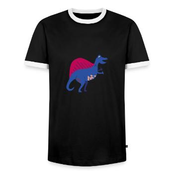 dinosaure - T-shirt contrasté Homme - noir/blanc - Devant - AI Model Female 172 light (172cm) & AI Model Male 178 light (178cm)