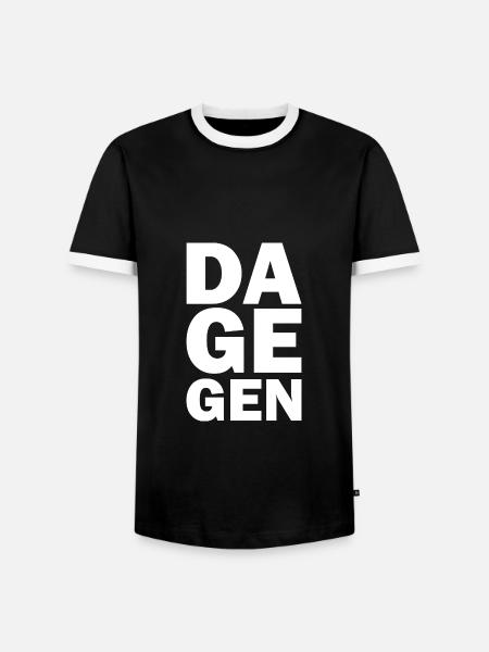 Dagegen - Männer Kontrast-T-Shirt - Schwarz/Weiß