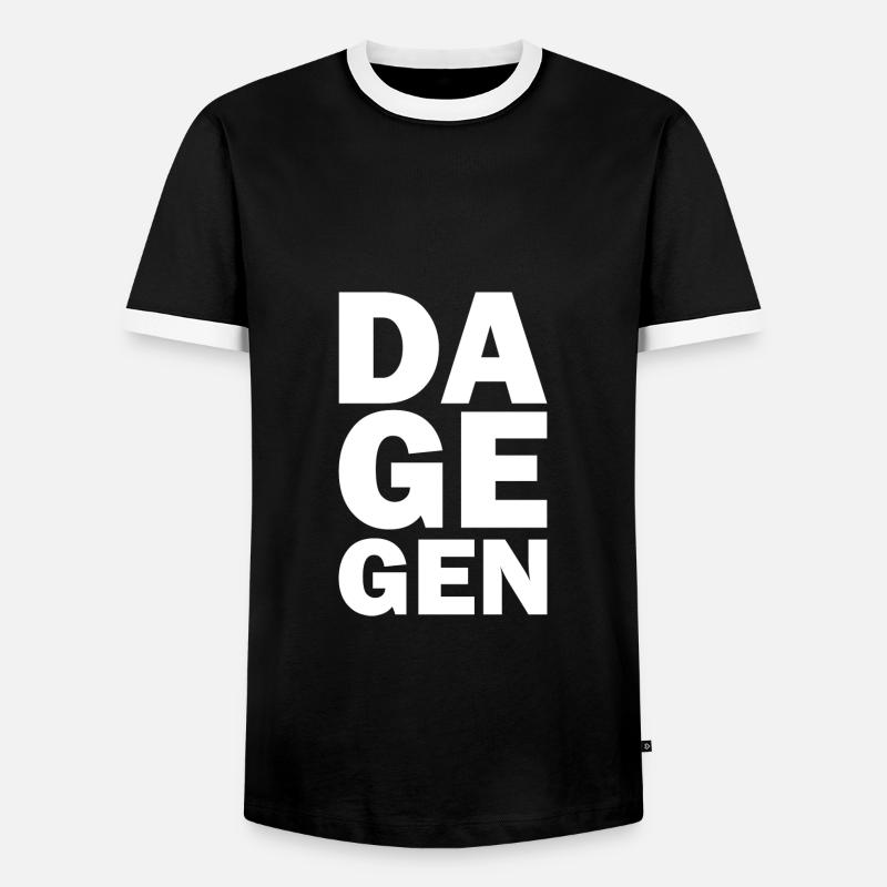 Dagegen - Männer Kontrast-T-Shirt - Schwarz/Weiß