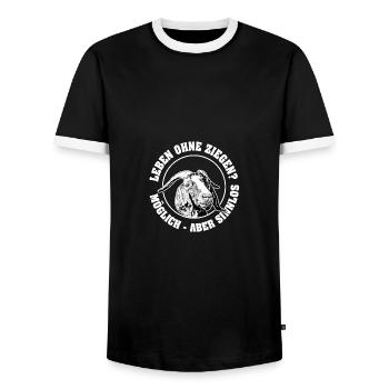 Inutile sans chèvres Chèvres chèvres | Fan de chèvre - T-shirt contrasté Homme - noir/blanc - Devant - AI Model Female 172 light (172cm) & AI Model Male 178 light (178cm)