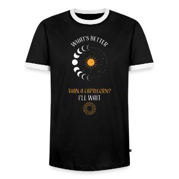 What's Better Than A Capricorn?... - Men's Ringer Shirt - black/white - Front - AI Model Female 172 light (172cm) & AI Model Male 178 light (178cm)