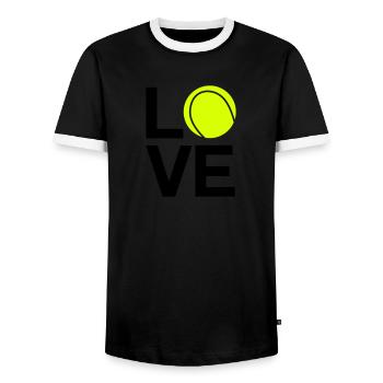 tennis_love - T-shirt contrasté Homme - noir/blanc - Devant - AI Model Female 172 light (172cm) & AI Model Male 178 light (178cm)