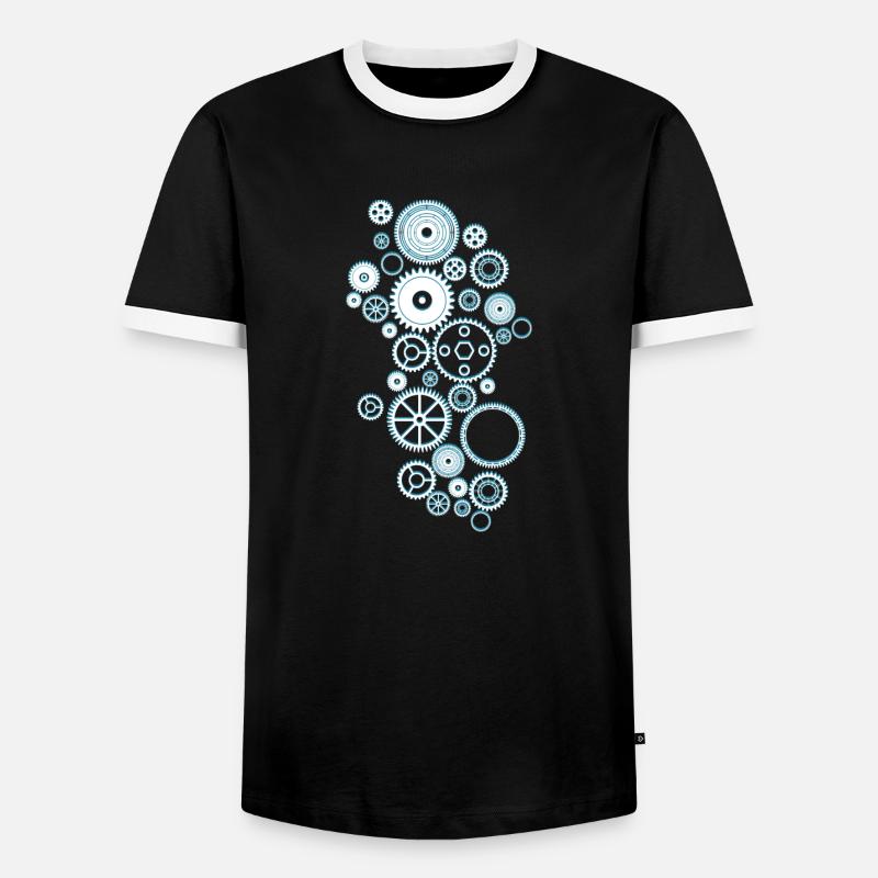 Gears - Men's Ringer Shirt - black/white