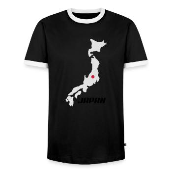japan3 - Männer Kontrast-T-Shirt - Schwarz/Weiß - Vorne - AI Model Female 172 light (172cm) & AI Model Male 178 light (178cm)