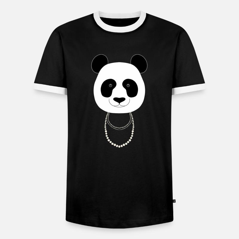 Coco Panel by Pandalicious.Me - Men's Ringer Shirt - black/white
