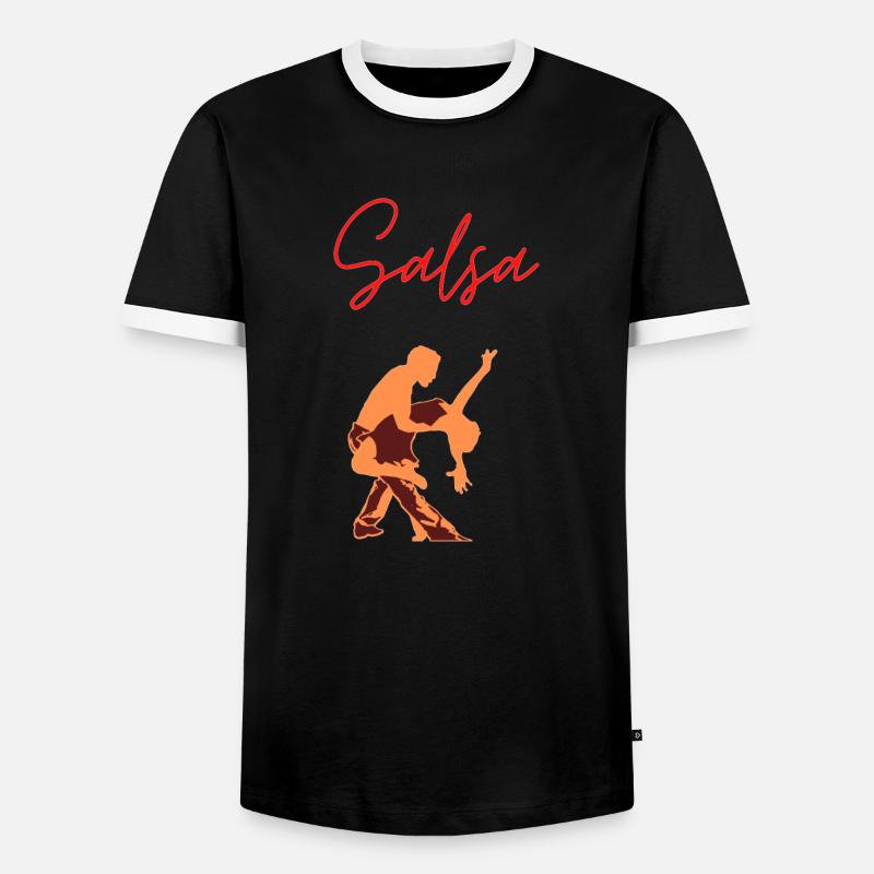 Salsa - Men's Ringer Shirt - black/white