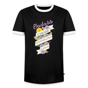 Arnold Chiari Malformation Warrior Bewusstsein - Männer Kontrast-T-Shirt - Schwarz/Weiß - Vorne - AI Model Female 172 light (172cm) & AI Model Male 178 light (178cm)