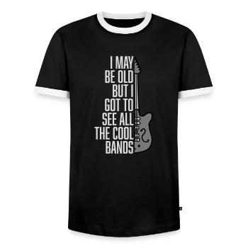 Je suis peut-être vieux - T-shirt contrasté Homme - noir/blanc - Devant - AI Model Female 172 light (172cm) & AI Model Male 178 light (178cm)