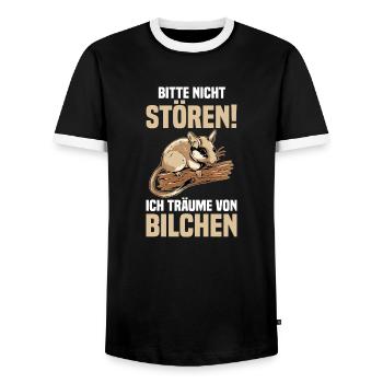 Bilch - Männer Kontrast-T-Shirt - Schwarz/Weiß - Vorne - AI Model Female 172 light (172cm) & AI Model Male 178 light (178cm)