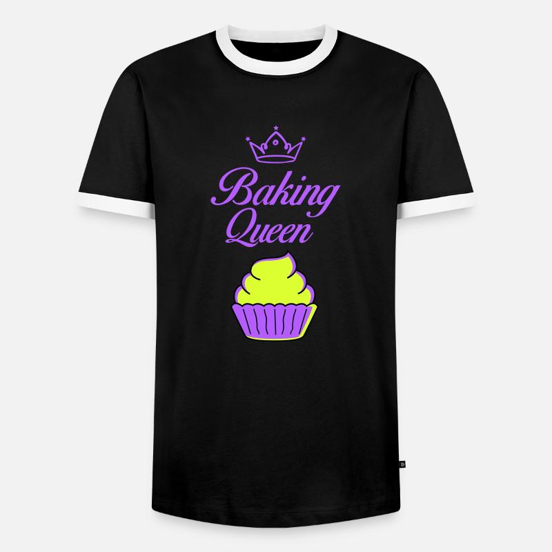 baking queen - Men's Ringer Shirt - black/white