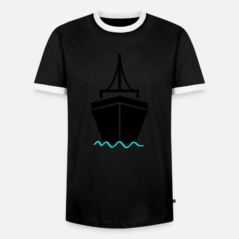 schiff 2 - Männer Kontrast-T-Shirt - Schwarz/Weiß