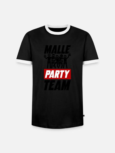 Malle Party Team - Men's Ringer Shirt - black/white