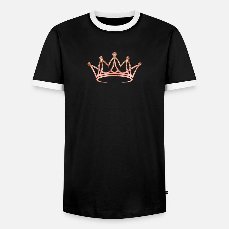 Crown, elegant, glitter, customizable - Men's Ringer Shirt - black/white