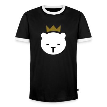 Berliner Bär - Männer Kontrast-T-Shirt - Schwarz/Weiß - Vorne - AI Model Female 172 light (172cm) & AI Model Male 178 light (178cm)