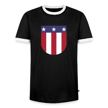 Armoiries des États-Unis - T-shirt contrasté Homme - noir/blanc - Devant - AI Model Female 172 light (172cm) & AI Model Male 178 light (178cm)