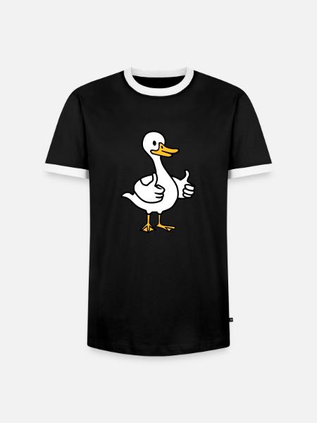 Gans - Männer Kontrast-T-Shirt - Schwarz/Weiß