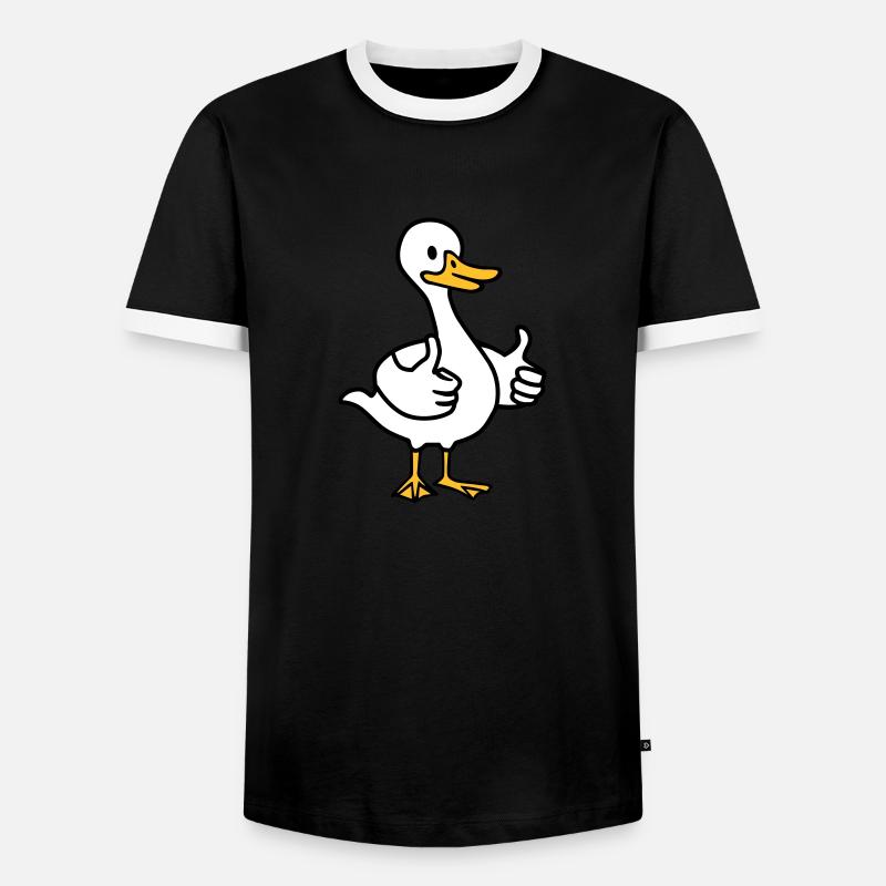 Gans - Männer Kontrast-T-Shirt - Schwarz/Weiß