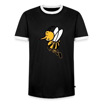 Biene fliegen süss - Männer Kontrast-T-Shirt - Schwarz/Weiß - Vorne - AI Model Female 172 light (172cm) & AI Model Male 178 light (178cm)