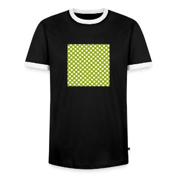 Polka dot grüner Hintergrund Punktemuster grün - Männer Kontrast-T-Shirt - Schwarz/Weiß - Vorne - AI Model Female 172 light (172cm) & AI Model Male 178 light (178cm)
