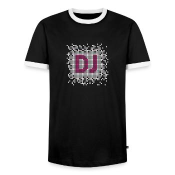 DJ Pixel - T-shirt contrasté Homme - noir/blanc - Devant - AI Model Female 172 light (172cm) & AI Model Male 178 light (178cm)