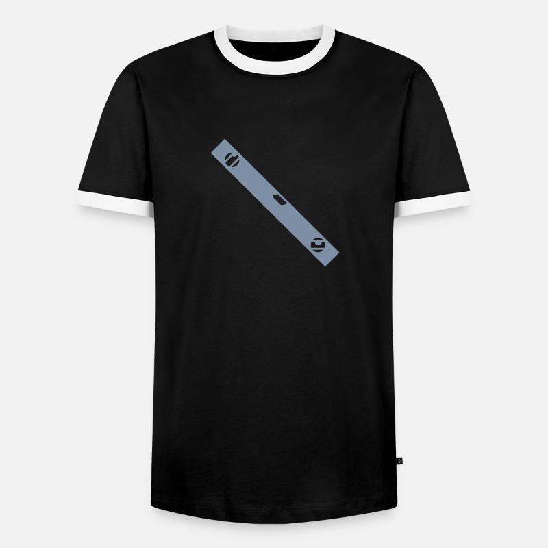 level for bricklayer_g1 - Men's Ringer Shirt - black/white