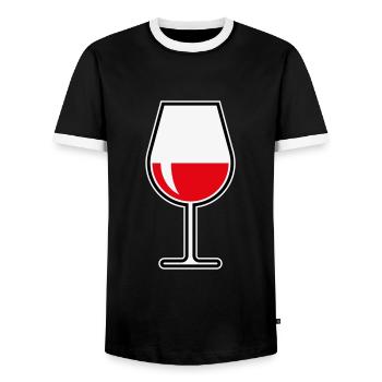 XRot Und Gut (Bauchig / 3) - Männer Kontrast-T-Shirt - Schwarz/Weiß - Vorne - AI Model Female 172 light (172cm) & AI Model Male 178 light (178cm)
