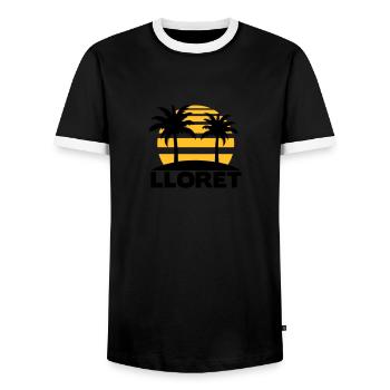 Lloret de Mar - Men's Ringer Shirt - black/white - Front - AI Model Female 172 light (172cm) & AI Model Male 178 light (178cm)