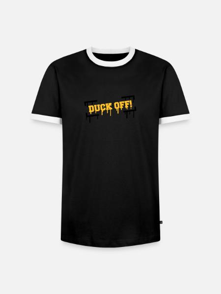 Duck Off Graffiti - Men's Ringer Shirt - black/white