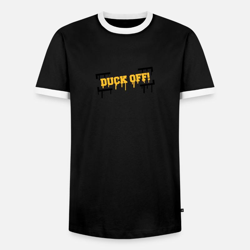 Duck Off Graffiti - Men's Ringer Shirt - black/white