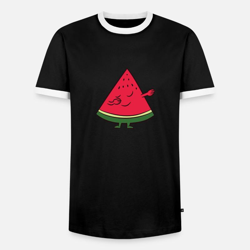 Watermelon - Dab, dabbing, dancing - Men's Ringer Shirt - black/white