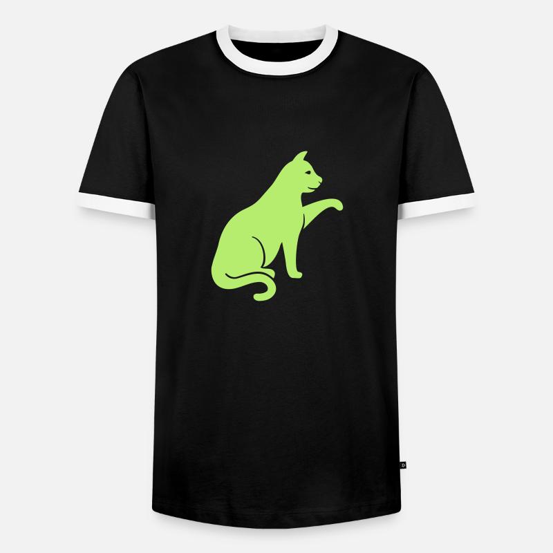 Cat - Men's Ringer Shirt - black/white
