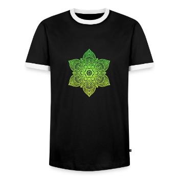 Mandala - Männer Kontrast-T-Shirt - Schwarz/Weiß - Vorne - AI Model Female 172 light (172cm) & AI Model Male 178 light (178cm)