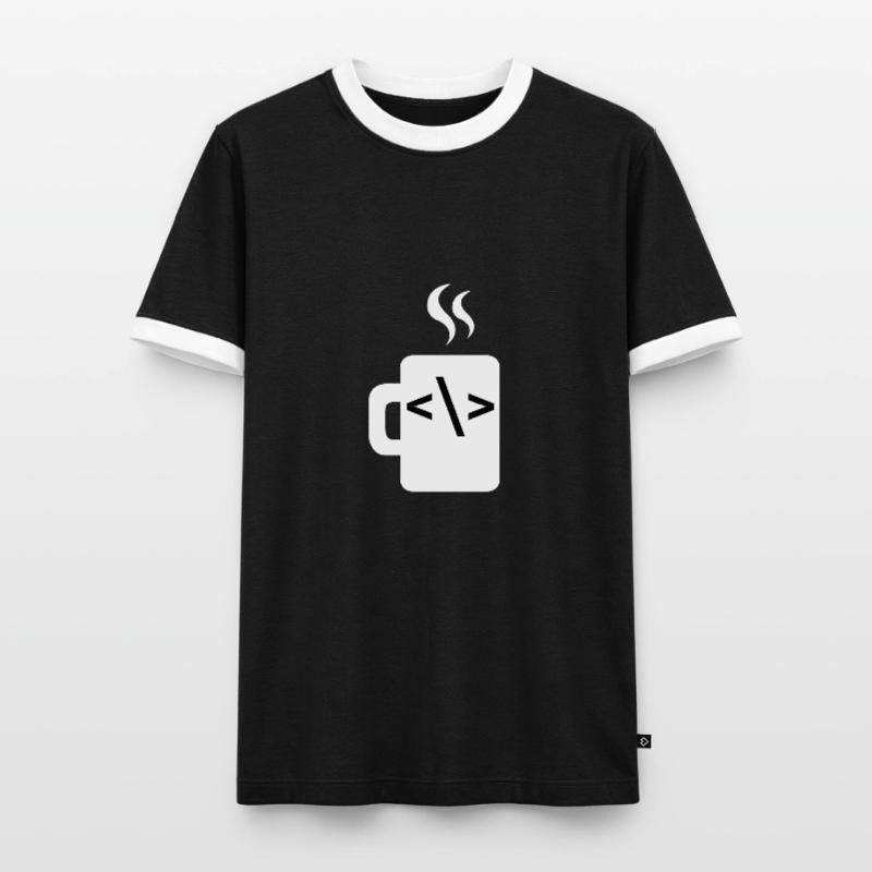 JavaScript Code Developer Developer Coffee Java T-shirt contrasté Homme