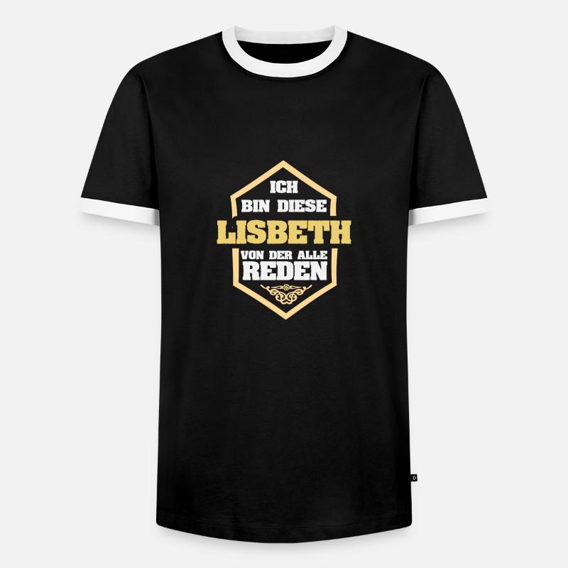 Lisbeth - Männer Kontrast-T-Shirt - Schwarz/Weiß