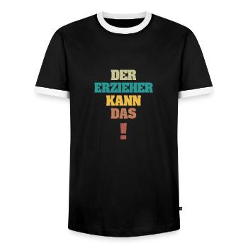 Gift for Educator - Men's Ringer Shirt - black/white - Front - AI Model Female 172 light (172cm) & AI Model Male 178 light (178cm)