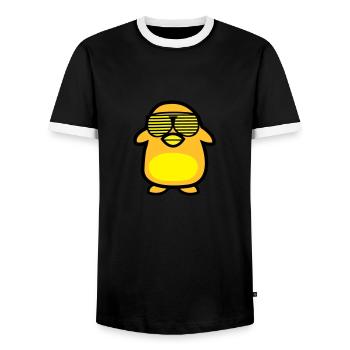 cool penguin - Men's Ringer Shirt - black/white - Front - AI Model Female 172 light (172cm) & AI Model Male 178 light (178cm)