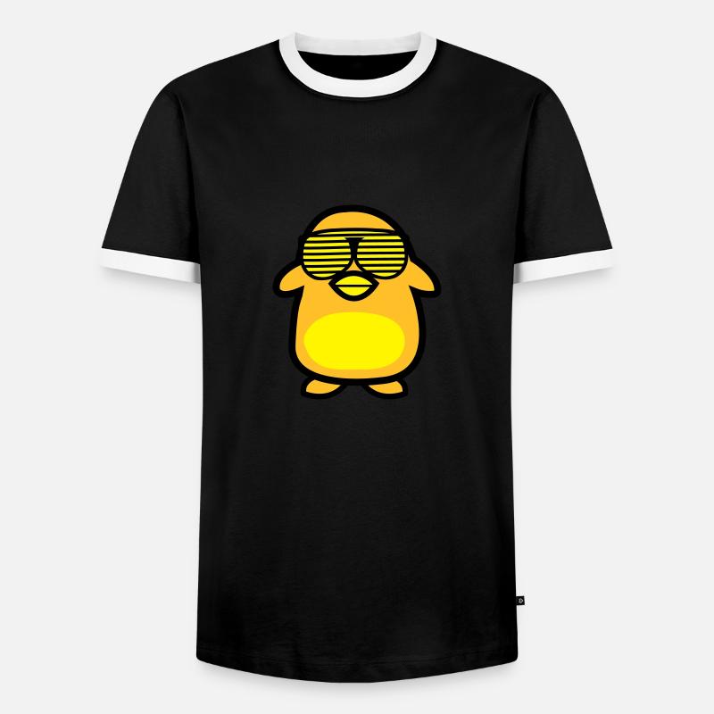 cool pinguin - Männer Kontrast-T-Shirt - Schwarz/Weiß